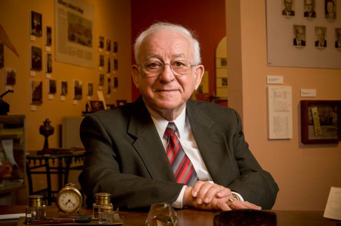 Rev. George Orvick in the Ottesen Museum.