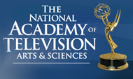 The National Academy of Television Arts & Sciences teext next to an Emmy award