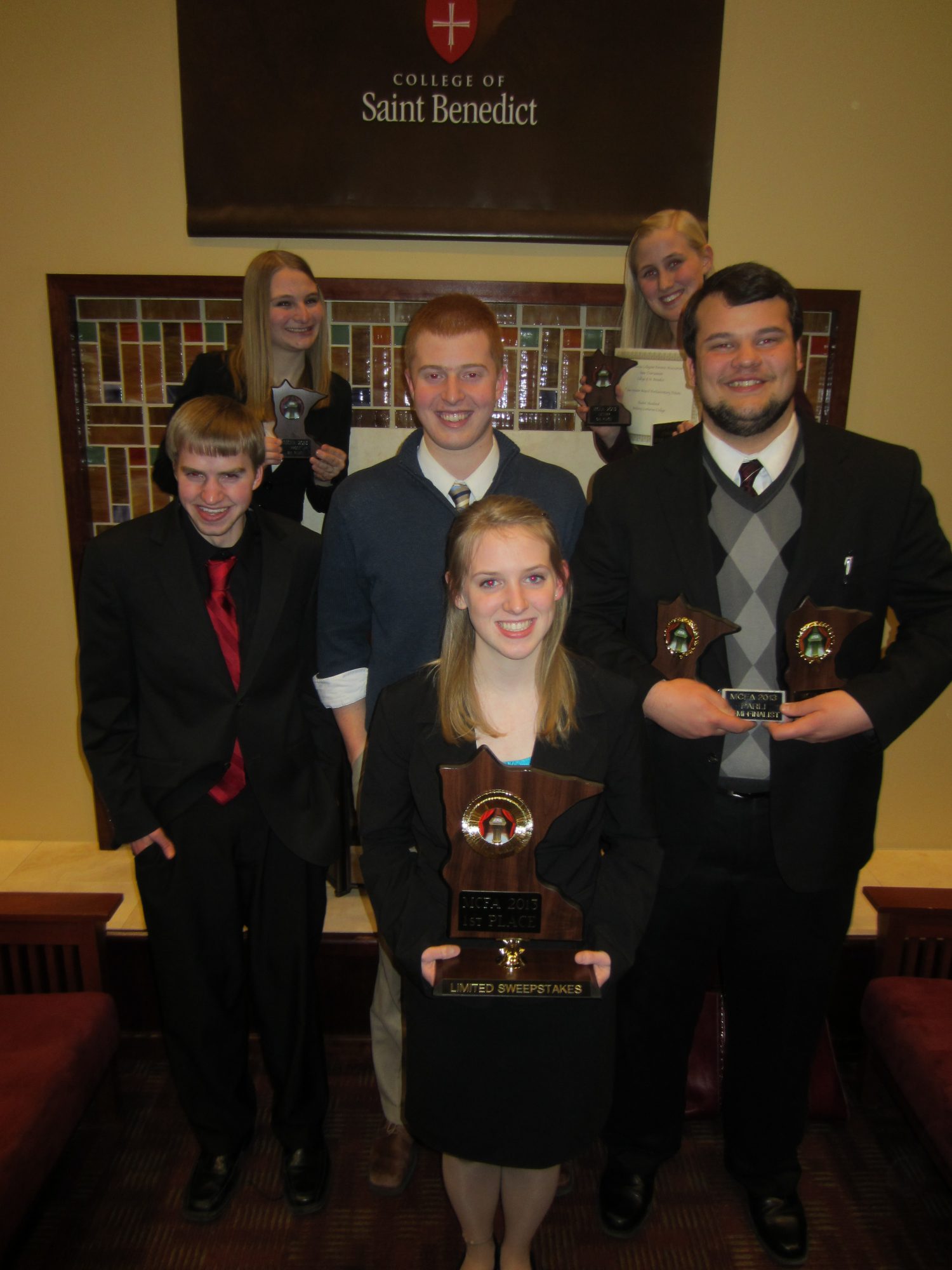 Speech team with their trophies