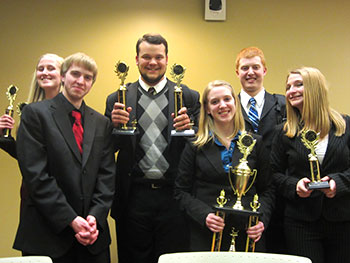 Bethany Speech Team with their trophies