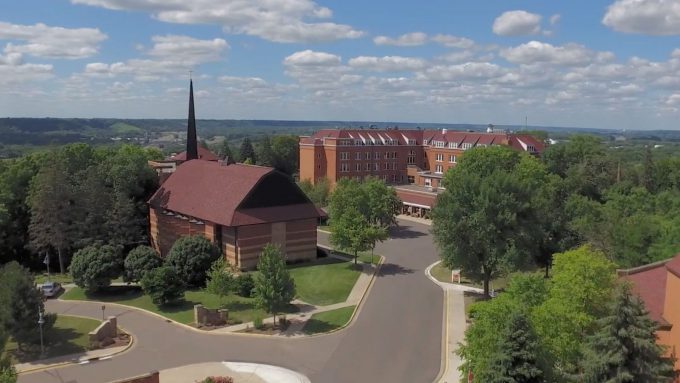 VIew of Bethany from above Honsey Hall looking toward Old Main & Chapel