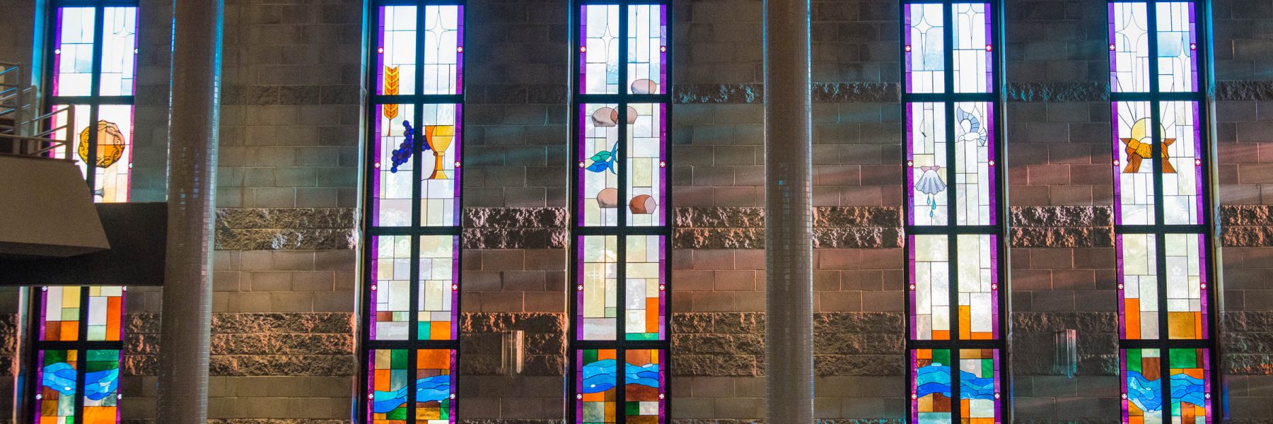 Stained glass windows in Trinity Chapel