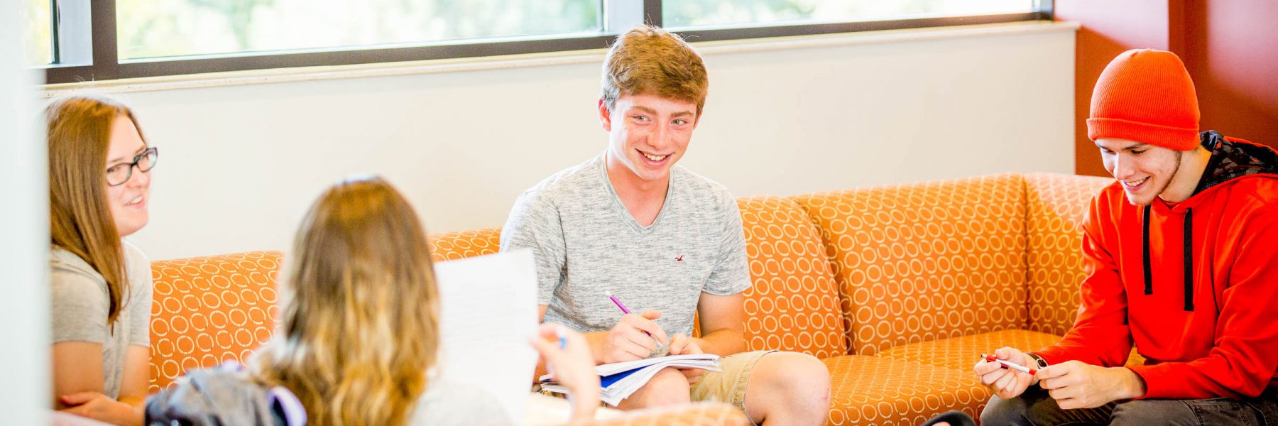 Study group in Honsey Hall lounge