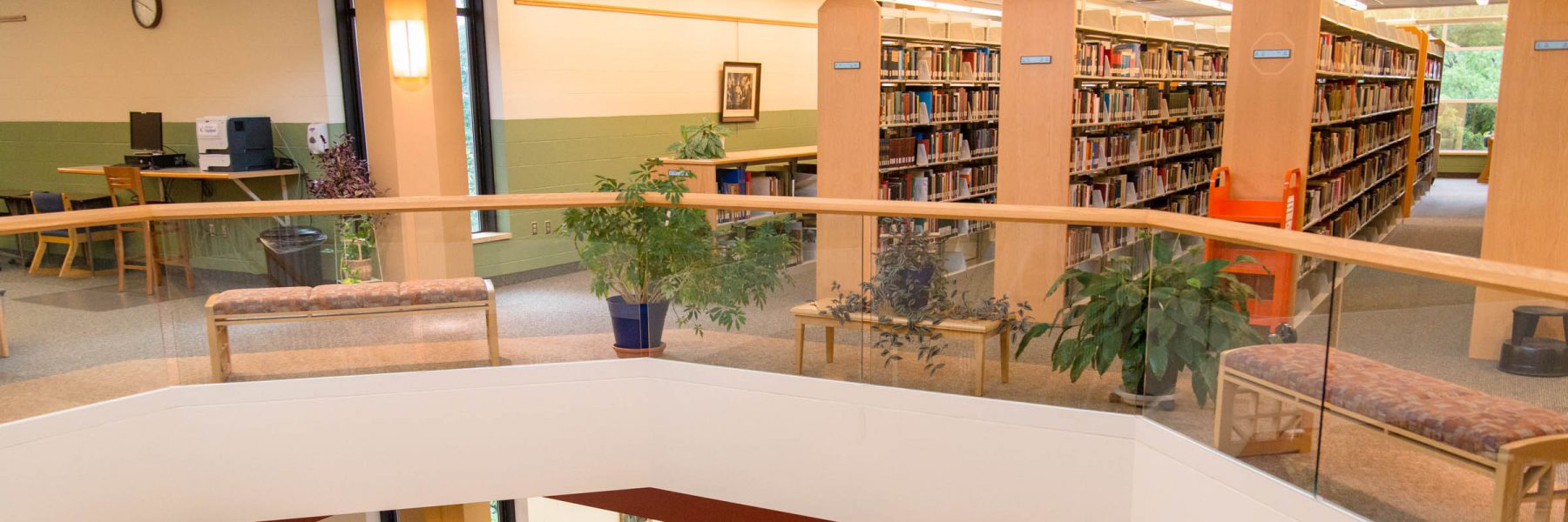 View of second floor of Memorial Library