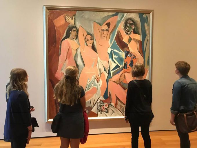 Bethany students viewing Picasso's Les Demoiselles;Avignon