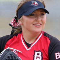 A Bethany Vikings Softball player prepares to throw a ball.