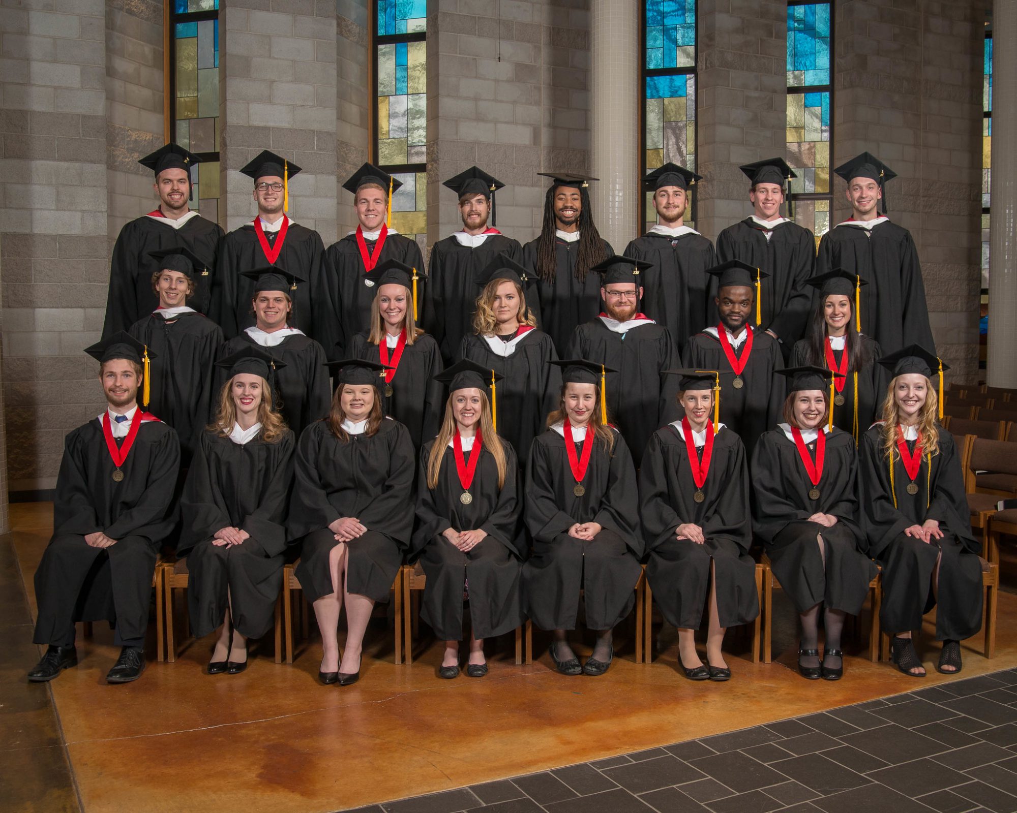 Posed photo of the graduating class at the 2018 Fall Commencement