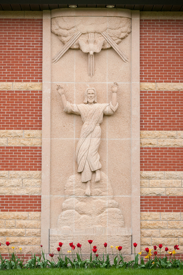 Relief sculpture on Trinity Chapel of Jesus ascension