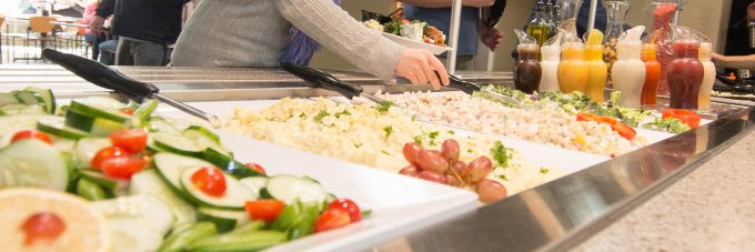 salad options at the salad bar in dining services