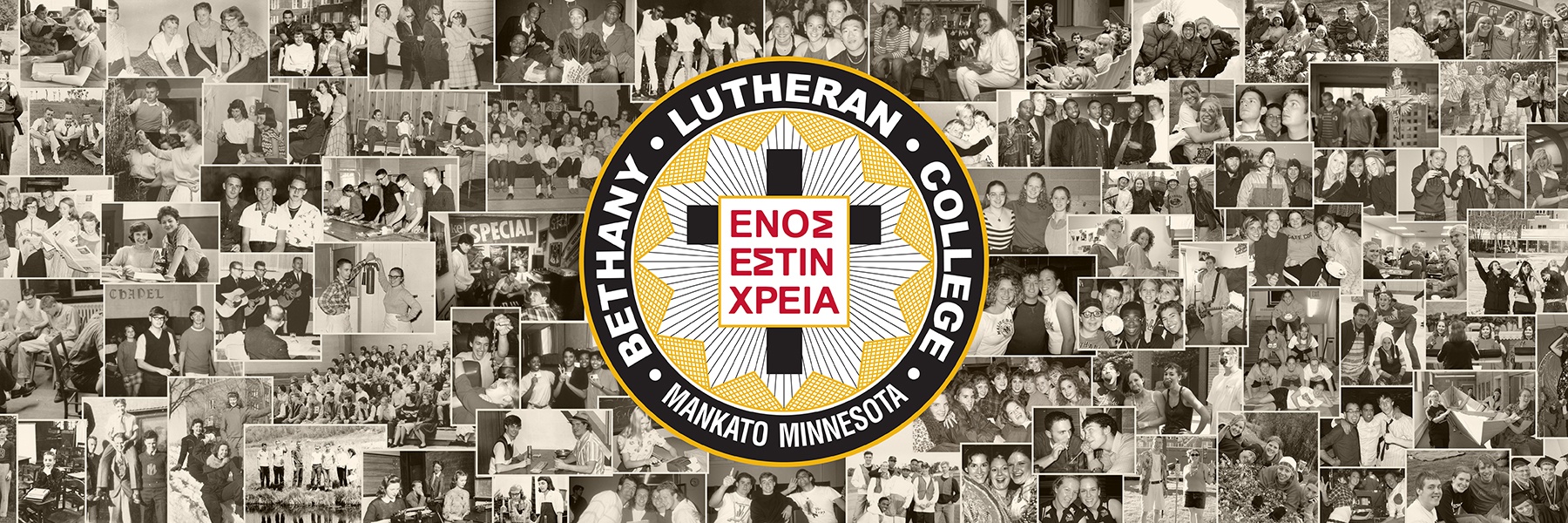 photo montage with bethany lutheran college seal