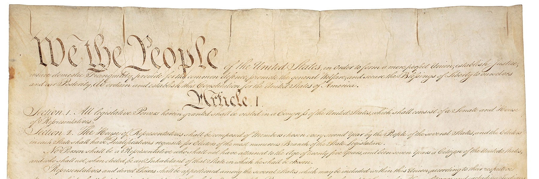 Top of the U.S. Constitution document