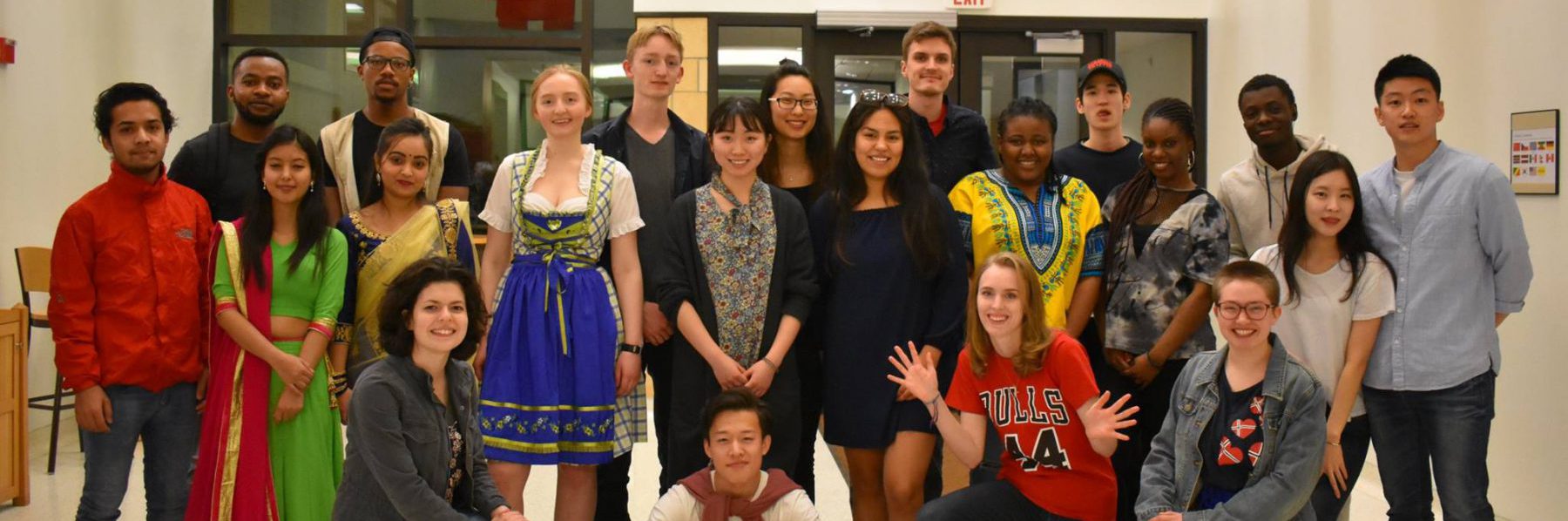 students from the world club pose for a group photo