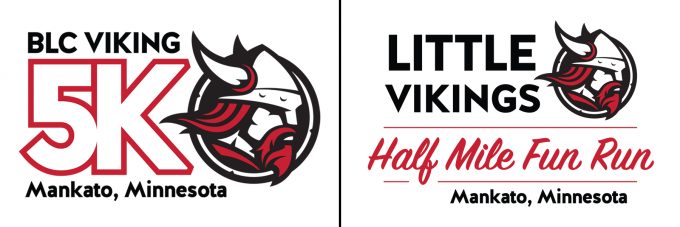 Logos for BLC Vikings 5K and Little Vikings Half Mile Fun Run