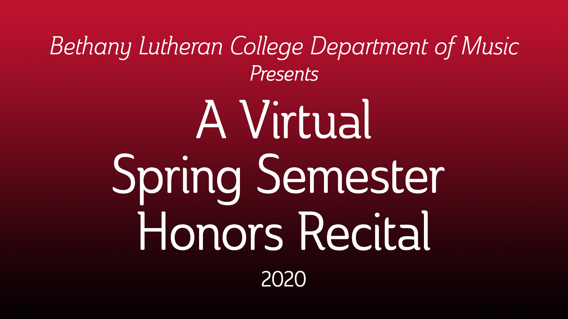 Text A Virtual Spring Semester Honors Recital 2020