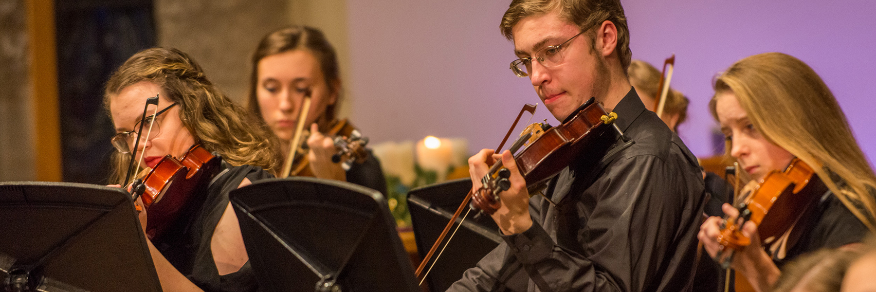 Chamber orchestra performing in the chapel