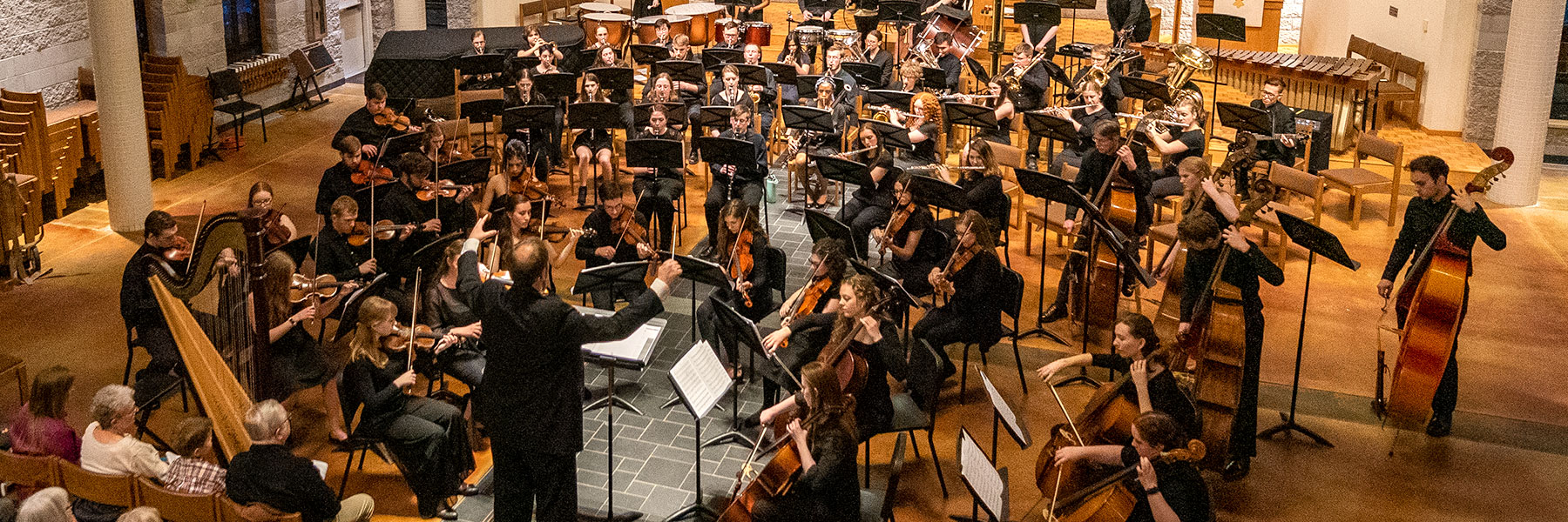 concert band and chamber orchestra during concert