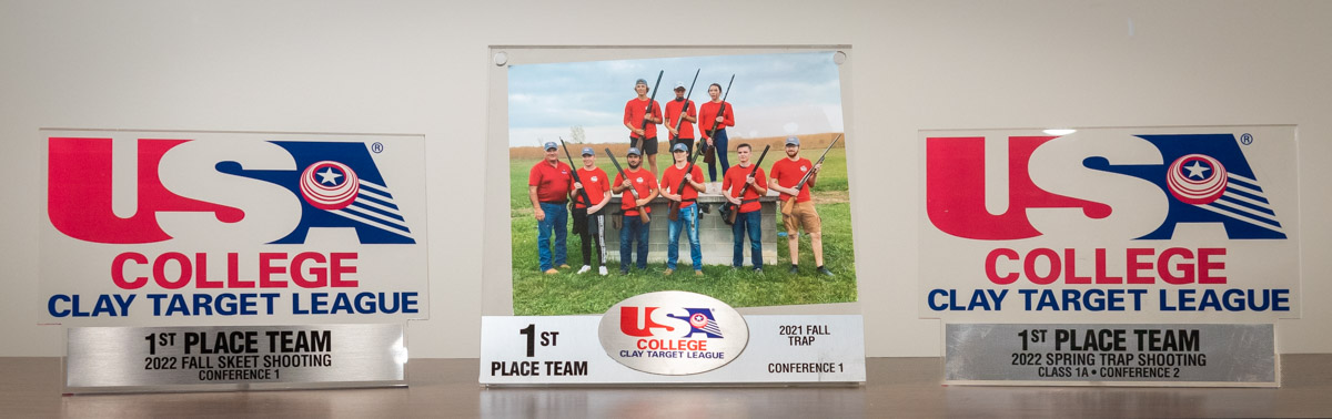 1st place team clay target trophies