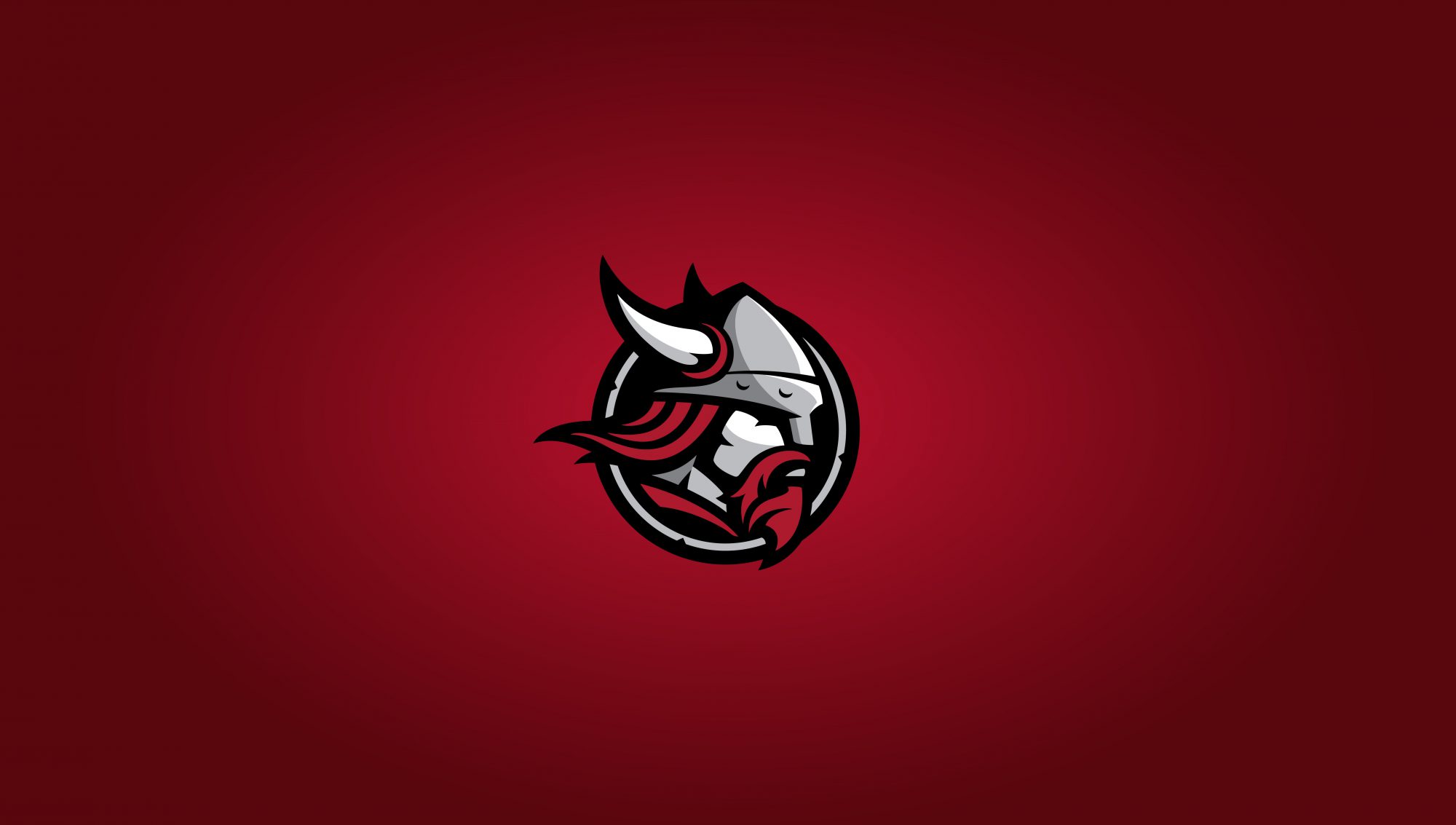 Desktop wallpaper viking logo with red gradient background