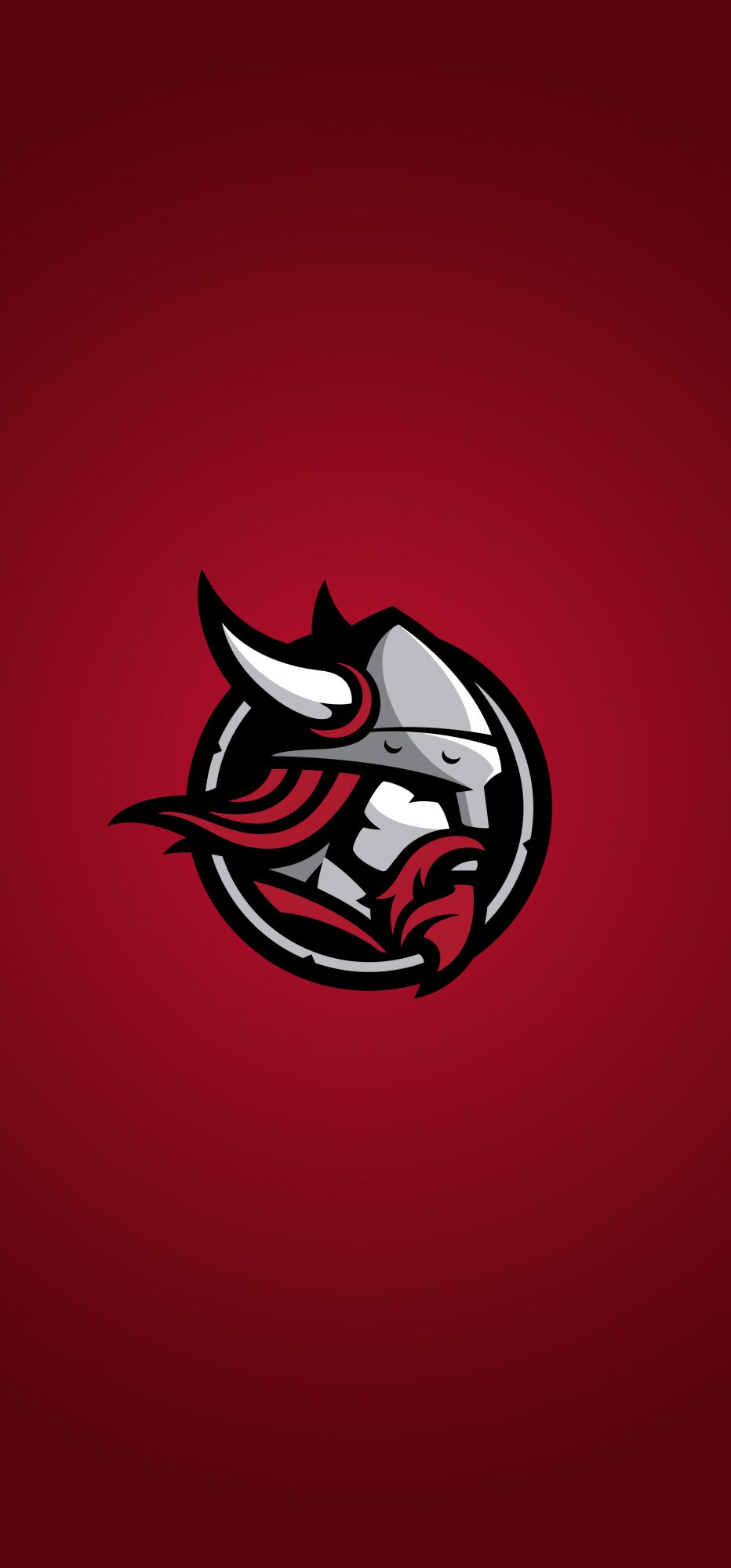 Phone wallpaper viking logo with red gradient background