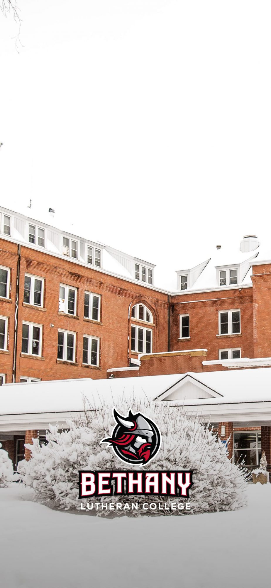 Phone wallpaper photo of Old Main in winter