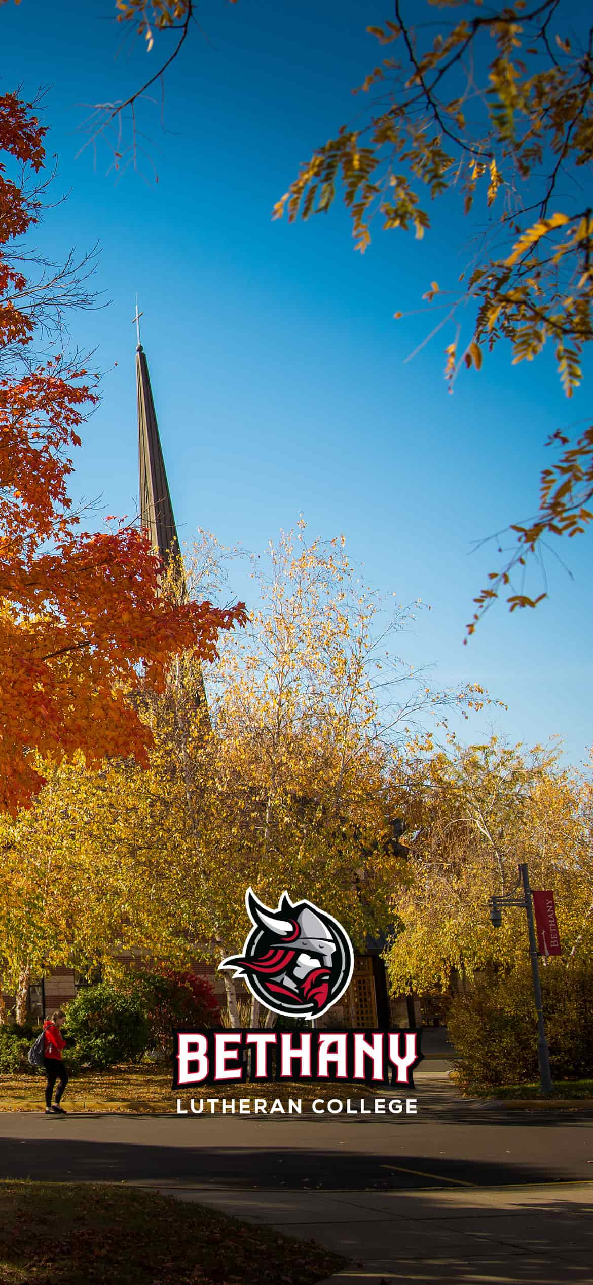 Phone wallpaper photo of campus during the fall