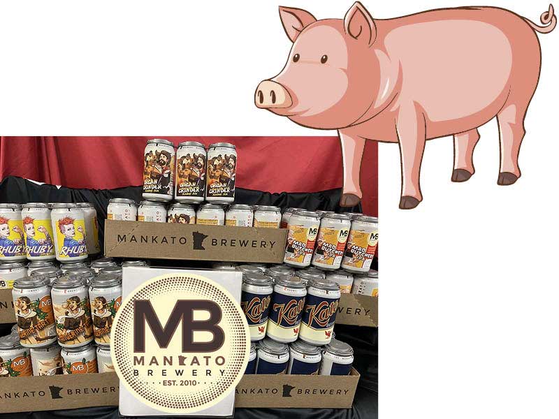 hog and cases of beer