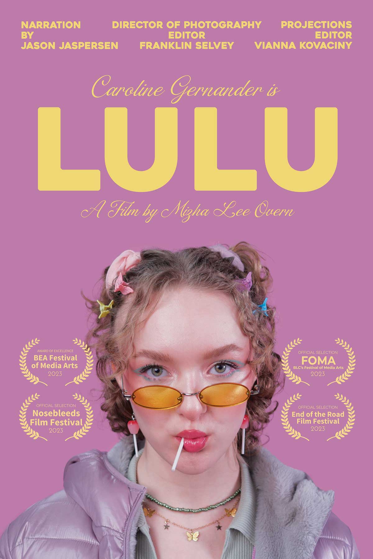 Movie poster of LULU, girl on the front, Bethany Magazine