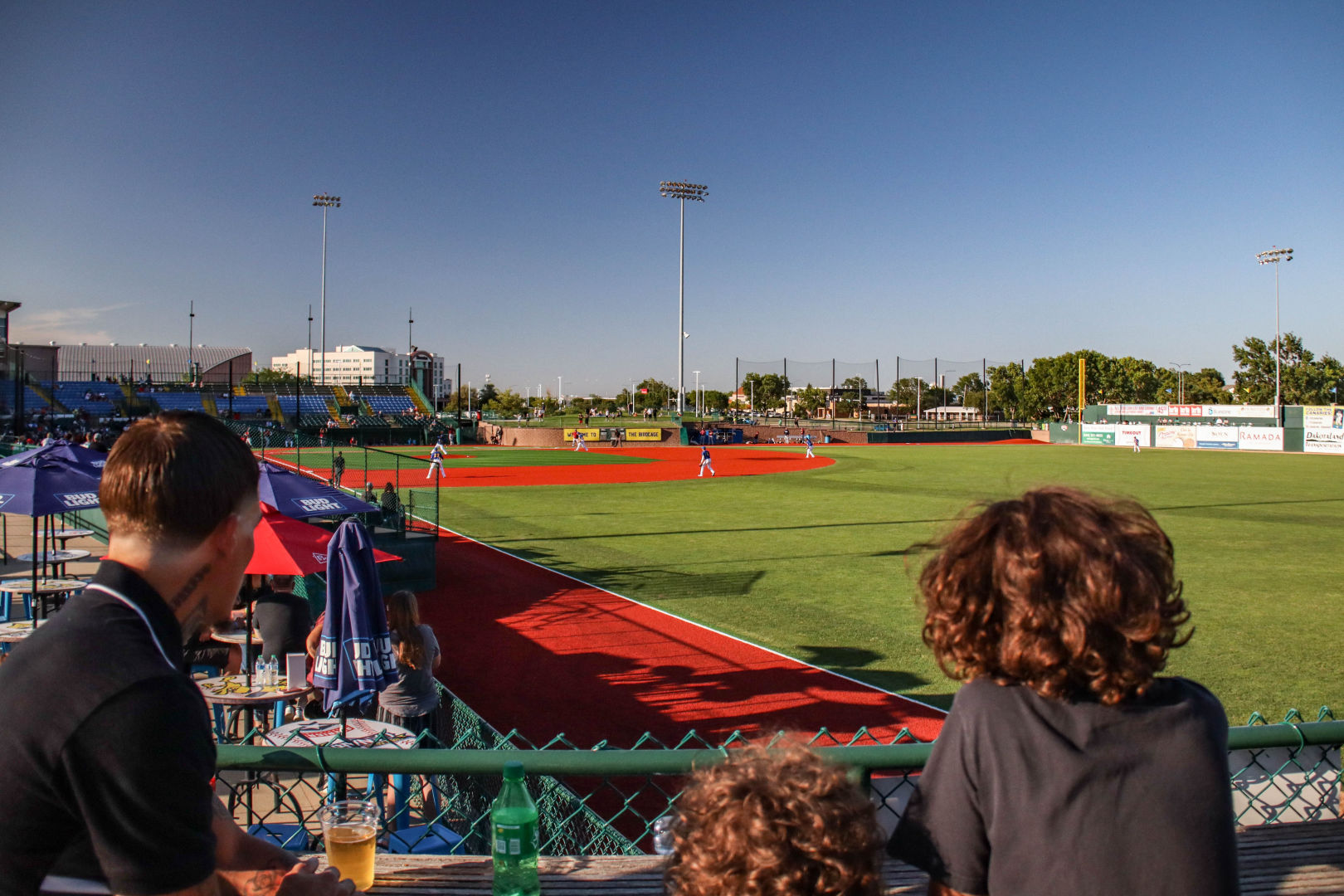 Patrons view the baseball field at Sioux Falls Canaries