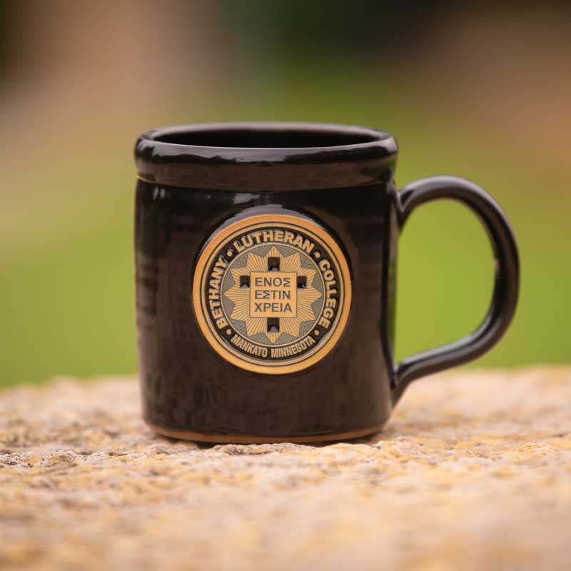 Bethany Coffee Club mug black with Bethany Seal design